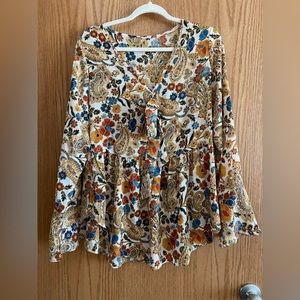 Paisley Floral Peplum Top